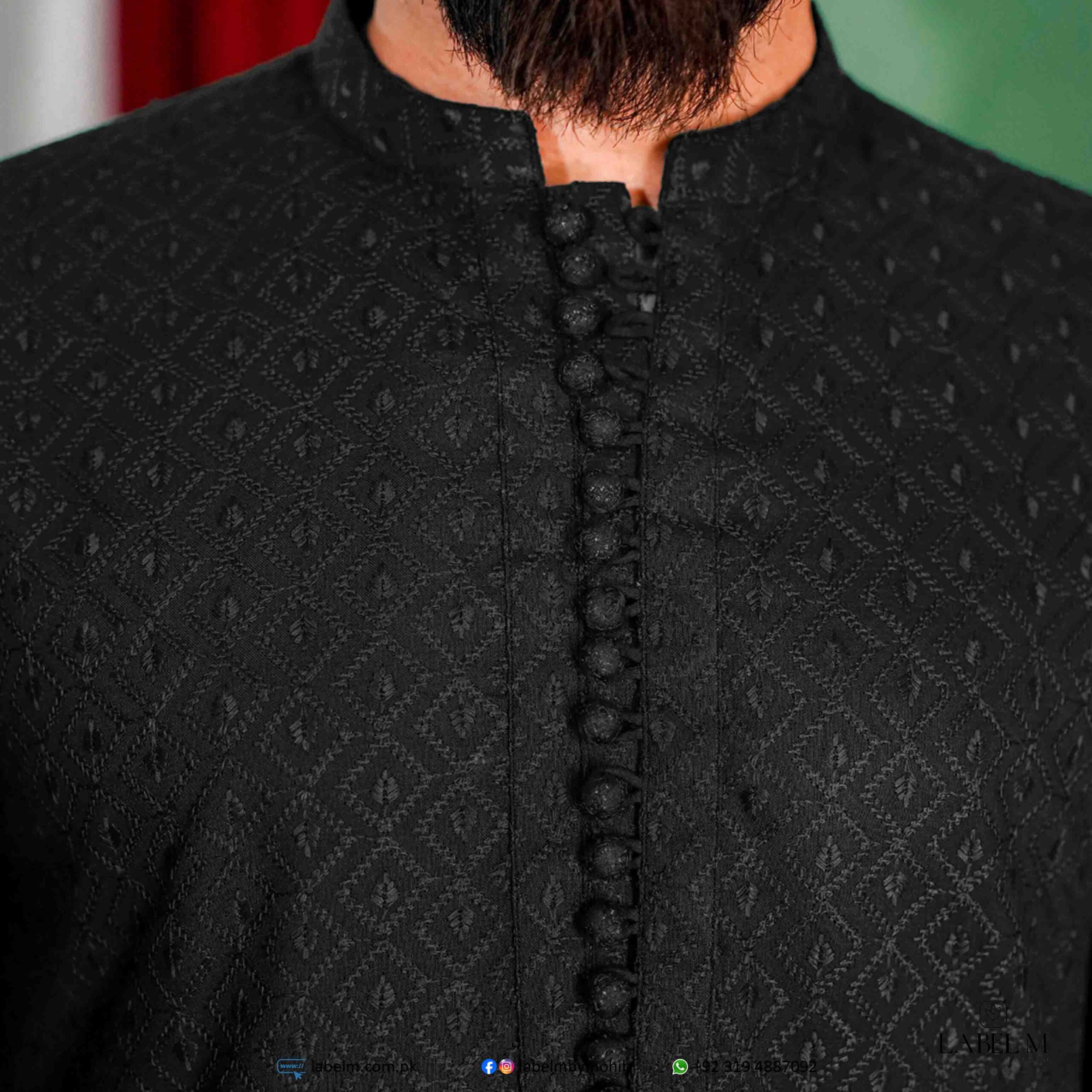 Black Chikankari Kurta - Image 3