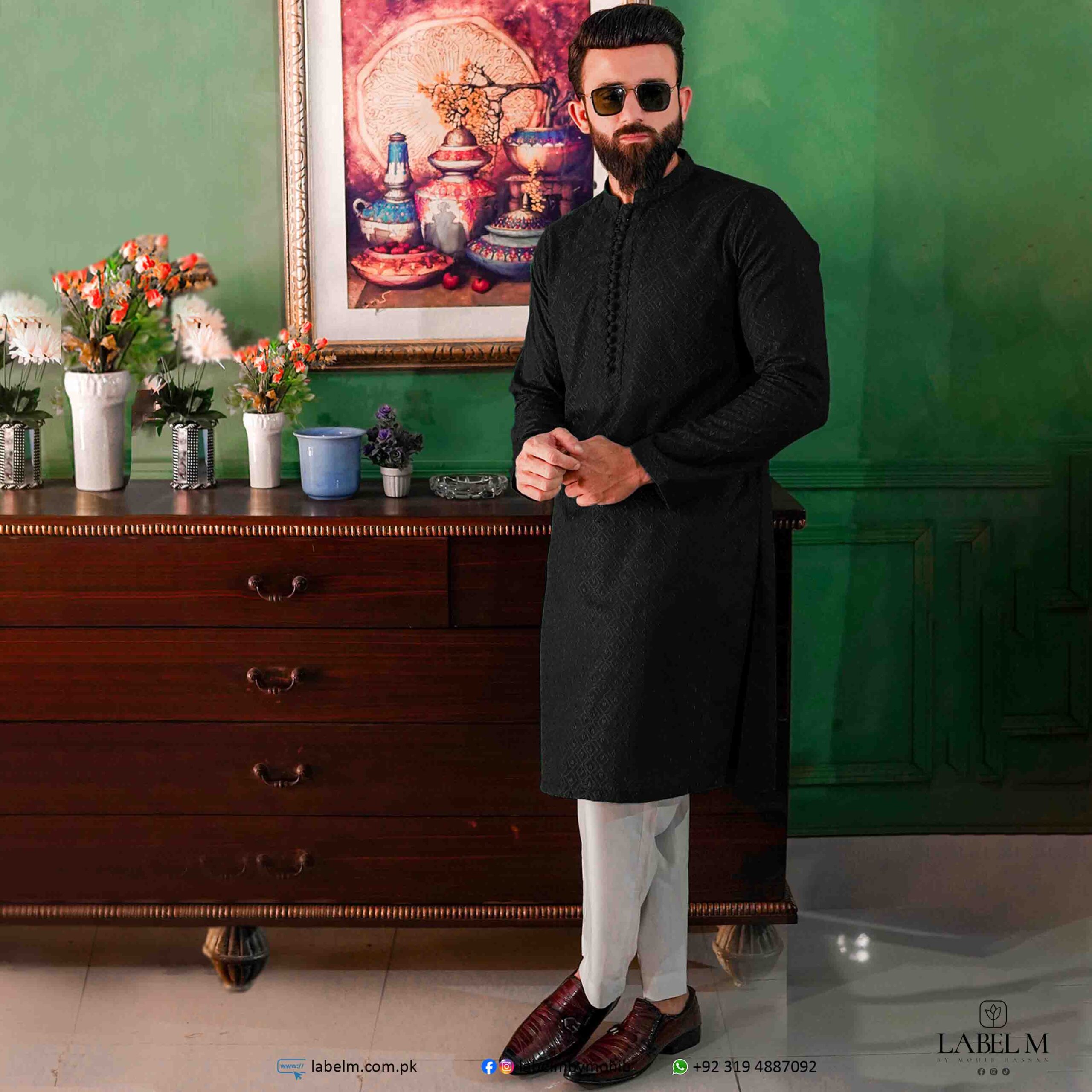 Black Chikankari Kurta - Image 2